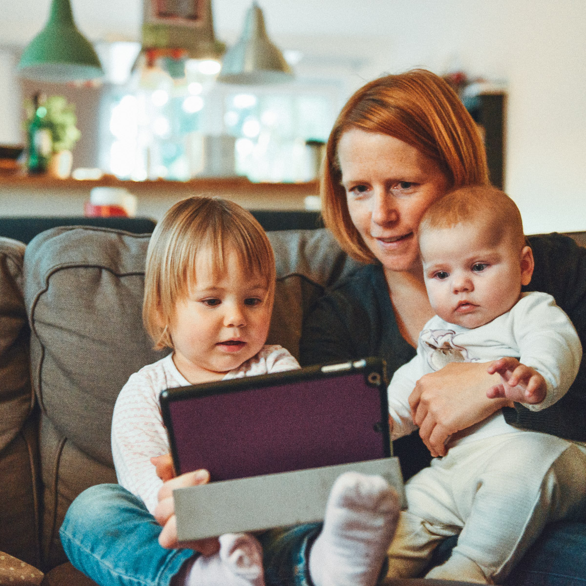 Woman with kids